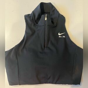 Nike Air Swoosh 1/2 Zip Sports Bra Black DO6869 010 Sz Large - Excellent Cond